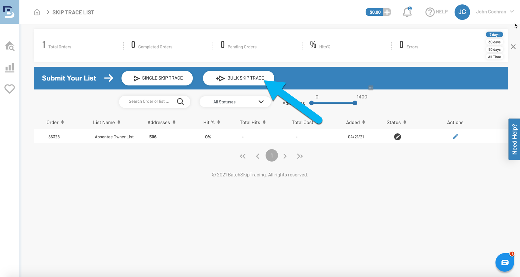 Batch skip tracing 1